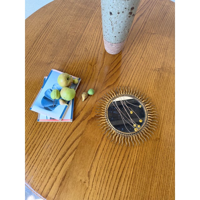 Patinated Gold Sunburst Mirror, 1970s For Sale - Image 6 of 18