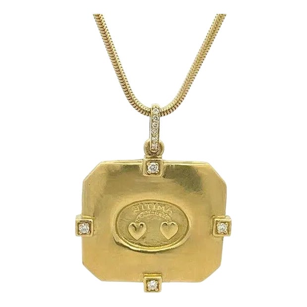 Seidengang Diamond Necklace 18k Yellow Gold Amitie Friendship in French For Sale
