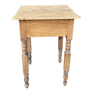 19th Century Scrubbed Pine Single Drawer Nightstand For Sale