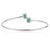 Metal Modernist Emerald & Diamond Toi Et Moi Open Cuff Bangle, May Birthstone Gift For Sale - Image 7 of 12