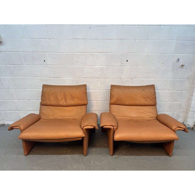 1970s Leather Lounge Chairs Designed by Giovanni Offredi for Saporiti Italia For Sale - Image 10 of 18