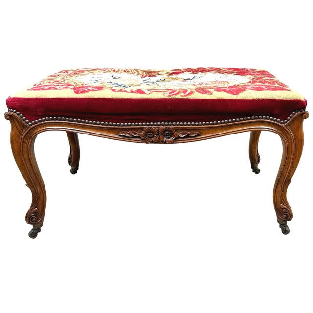 19th Century Victorian Walnut Salon Stool, 1860s For Sale - Image 11 of 12