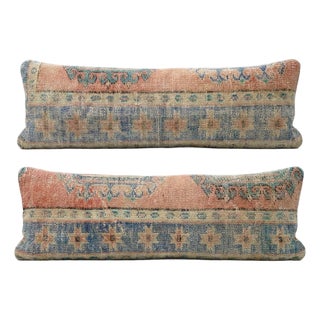 Turkish Bedding Rug Pillow Cover 16'' X 47'' - Set of Two For Sale