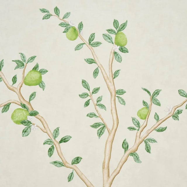 2020s SAMPLE - Schumacher Citrus Blossom 2 Panel Set Wallpaper In Cream For Sale - Image 5 of 6