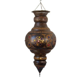 Moroccan Bronze Moorish Chandelier For Sale