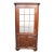 Henkel Harris Genuine Mahogany Illuminated Corner Cabinet / Curio Display Cabinet For Sale