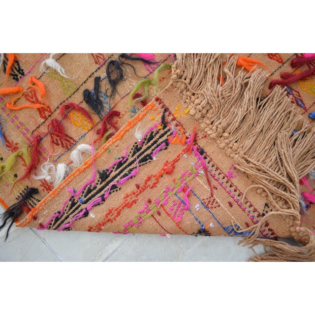 Handwoven Turkish Kilim Rug Anatolia Rug Antique Curtain - 6′7″ X 11′6″ For Sale - Image 14 of 16