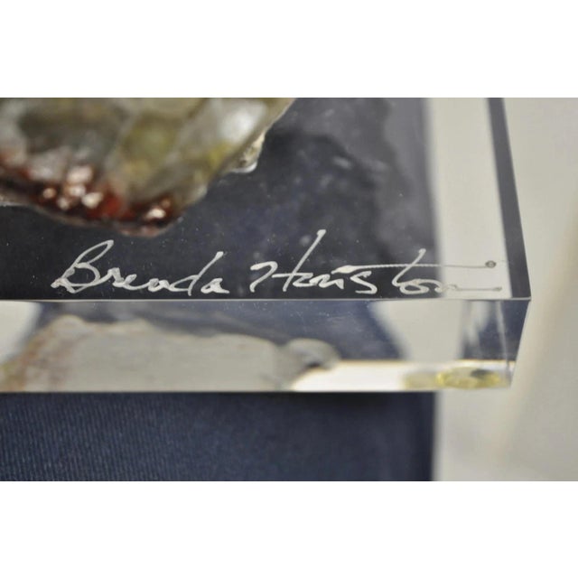 Late 20th Century Large Green Calcite Quartz Mineral Geode Specimen Sculpture by Brenda Houston For Sale - Image 10 of 11