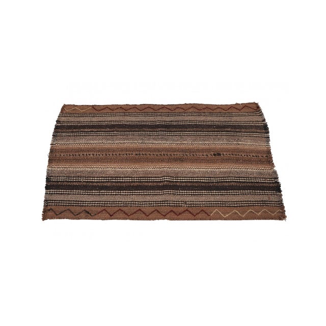 Small Vintage Brown Kilim Rug - 2`1″ X 3`2″ For Sale - Image 4 of 6