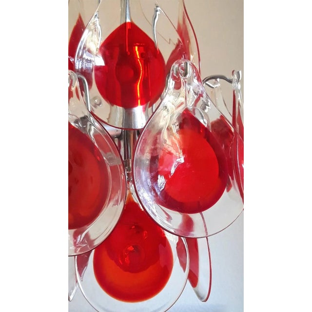 1970s Vintage Chrome 16 Arms Pendant/Ceiling Lamp attributed to Vistosi, Italy, 1970s For Sale - Image 5 of 12