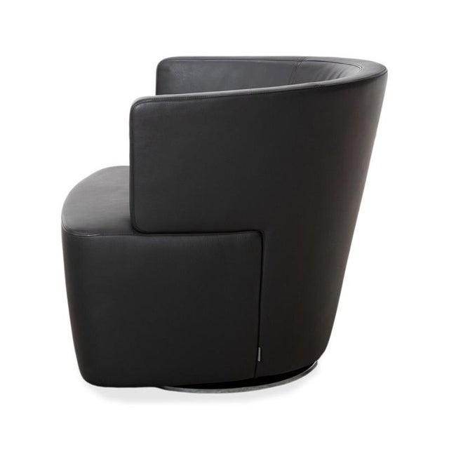 Ishino Swivel Lounge Chairs in Anthracite Leather from Walter Knoll / Wilhelm Knoll, Set of 3 For Sale - Image 13 of 15