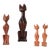 Mid-Century Hand Carved Siamese Cats S/4 For Sale