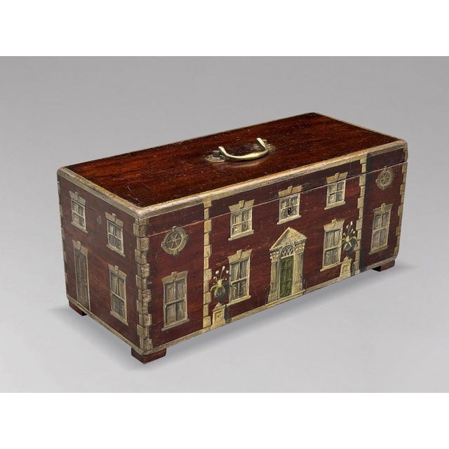 Antique Oak Painted Country Box, 1840 For Sale - Image 3 of 9