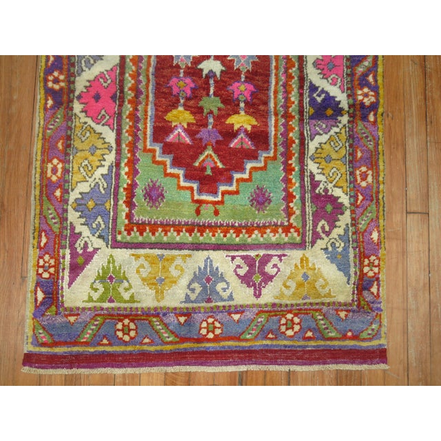 Textile Vintage Zabihi Collection Colorful Turkish Anatolian Rug - 2'10" x 4'1" For Sale - Image 7 of 7