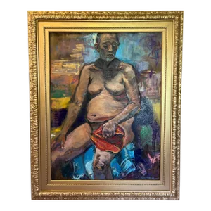 'Hat in Hand', Portrait of a Man, Life Size Oil Painting, by Van Ness