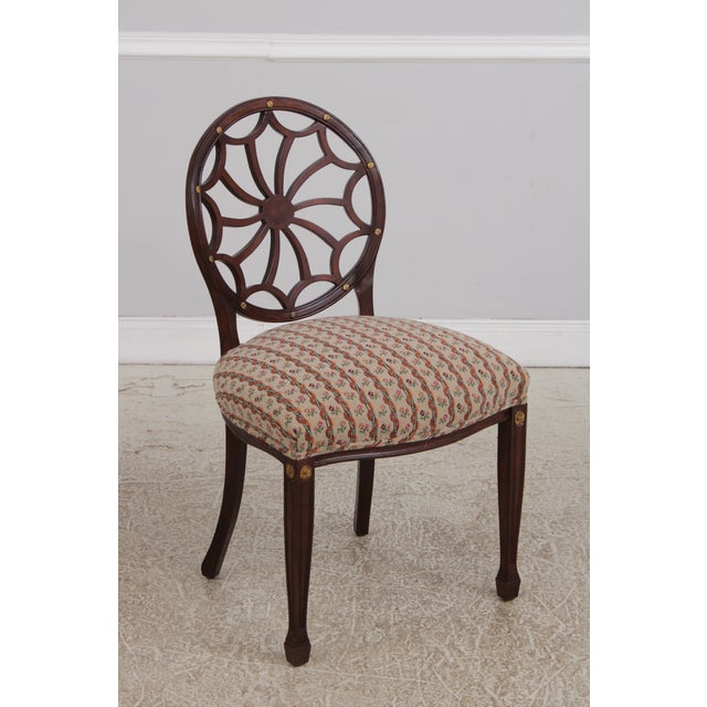 Wood Set of 8 Spiral Back Adams Style Dining Room Chairs For Sale - Image 7 of 18