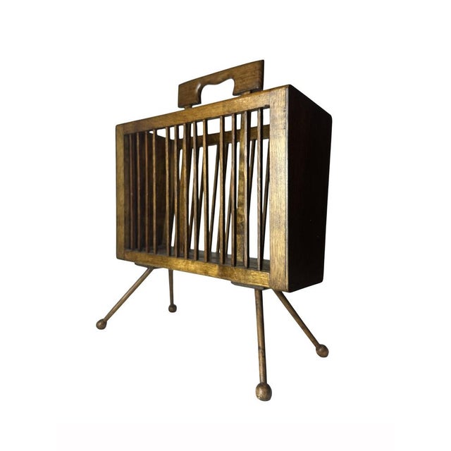 Mid-Century Magazine Rack in White Oak and Mahogany Stain, 1950s For Sale - Image 11 of 13