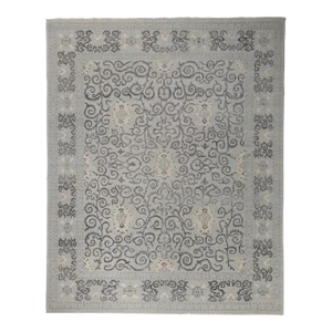Vintage Baby Blue Pakistani Rug, 11’07 X 14'05