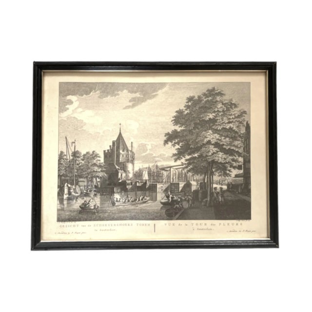 Illustration Pair of 18th-Century Fouquet Gravures of Amsterdam - Later Prints For Sale - Image 3 of 10