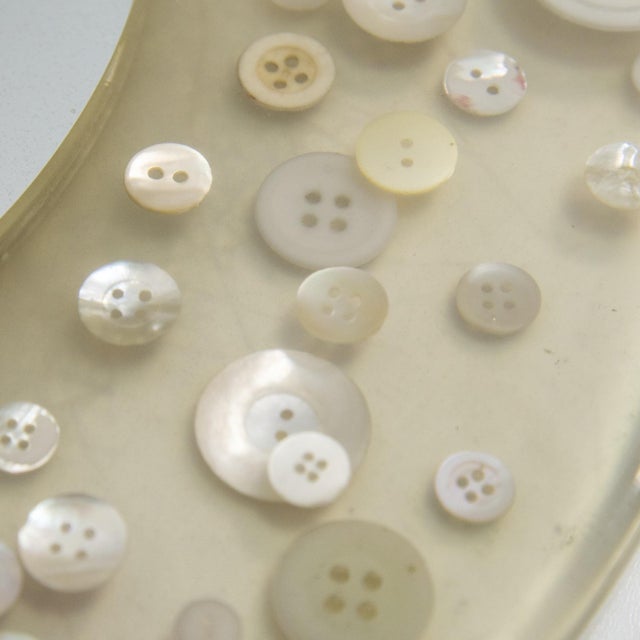 1970s Mirror with Button Inclusions attributed to Pierre Giraudon, 1970s For Sale - Image 5 of 7