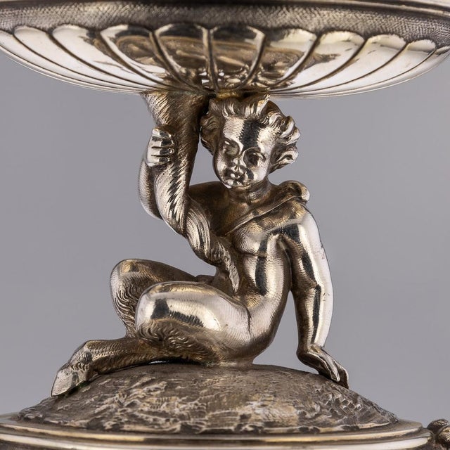 19th Century Victorian Silver & Glass Figural Salts from Elkington, 1896, Set of 2 For Sale - Image 17 of 18