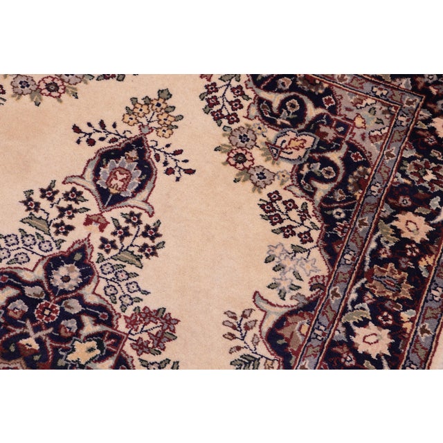 1990s Elegant 1990's Pak-Persian Ivory/Blue Wool Rug - 2'7'' X 4'2'' For Sale - Image 5 of 9