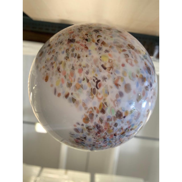 Milky-White Glass Sphere with Colorful Murrine by Simoeng For Sale - Image 5 of 6