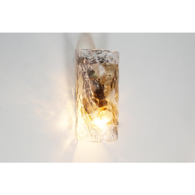 Brown Vintage Murano Glass Wall Lamps from AV Mazzega, 1970s, Set of 2 For Sale - Image 8 of 9