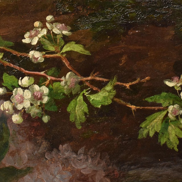 Still Life with Flower Vase, 1800s, Oil on Canvas For Sale - Image 7 of 11