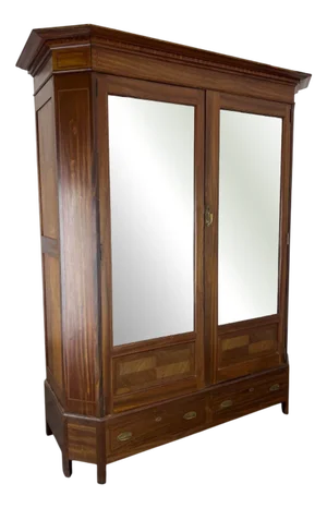 Antique French Wardrobe with Mirrors