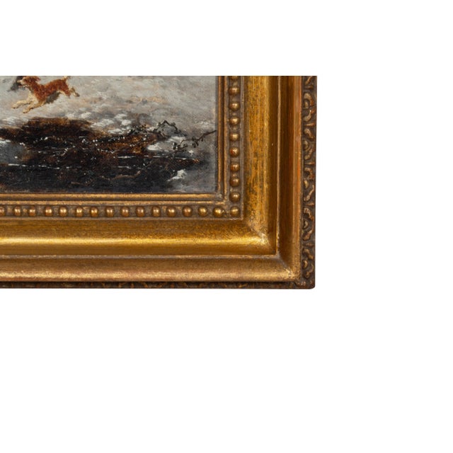 Framed Oil On Canvas Winter Horse Scene By John F Herring For Sale - Image 9 of 12