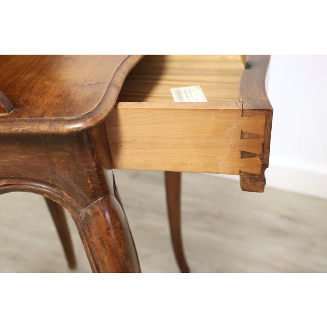 Wood Antique French Louis XV Walnut Table De Chevet Bedside Stand With Drawer, C. 1890 For Sale - Image 7 of 10