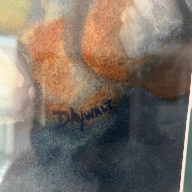 Modern American Watercolor Signed Framed Titled Sushi and Caviar For Sale In Washington DC - Image 6 of 12