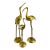 Vintage Mid Century Tall 19-Inch Brass Crane Sculptures, Set of 3 For Sale