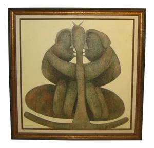 Pareja Sobre Aves Ii Oil Painting by Carlos Alberto Leon Cruz