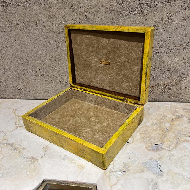 1940s Hollywood Regency Mark Cross Luxurious Vintage Wood Box Italy For Sale - Image 5 of 13