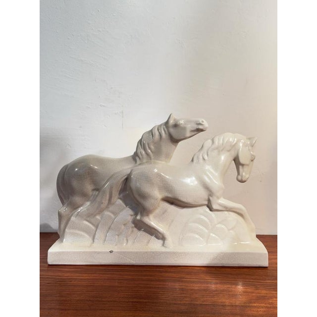 Art Deco Sculpture of Two Running Horses by Diaz, France, 1920 For Sale - Image 9 of 12