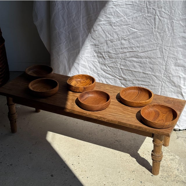 Brown Bowl in Teak, 1980s For Sale - Image 8 of 11