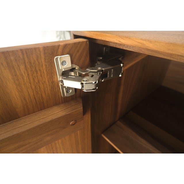 Solid Walnut Chiffonier 5 Drawers Dresser Two Doors Compartment Mid Century MINT For Sale - Image 18 of 18