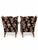 Late 20th Century Black Floral Chinoiserie Wingback Armchairs — A Pair For Sale - Image 4 of 16