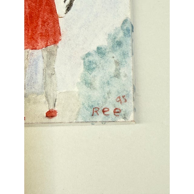 Paint Ree Brown Outsider Artist Pair of Watercolor Paintings of Girls Playing For Sale - Image 7 of 9