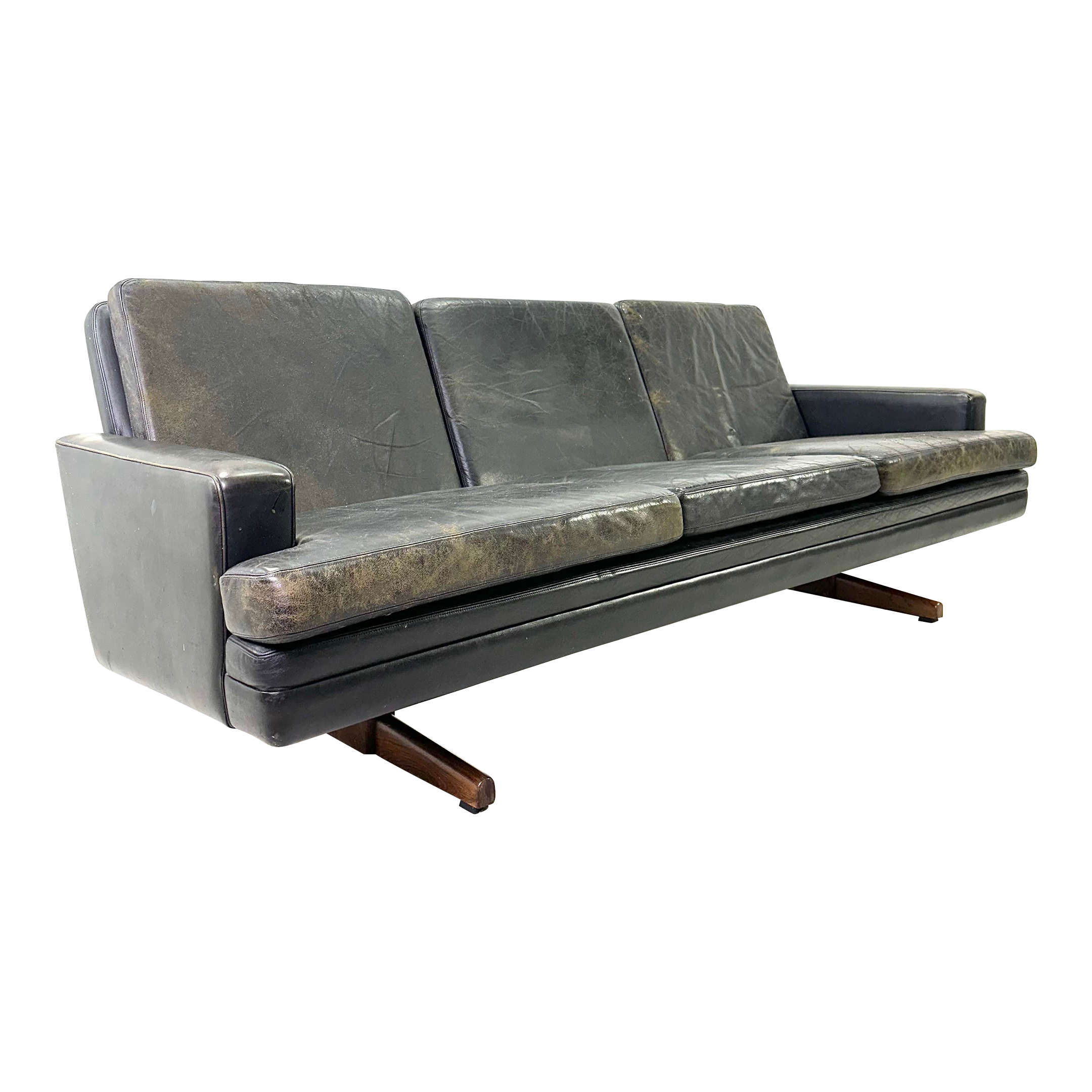 1960s Leather Sofa by Fredrik Kayser | Chairish