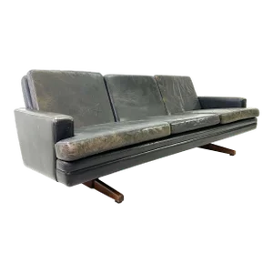 1960s Leather Sofa by Fredrik Kayser