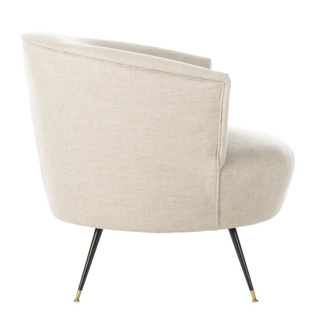 Modern Alexander Velvet Retro Mid Accent Chair in Light Grey For Sale - Image 3 of 9
