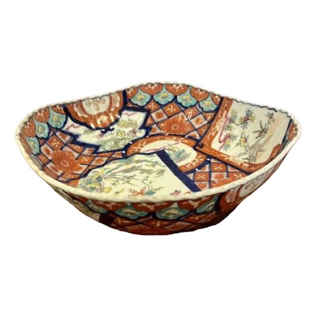 Large Japanese Imari Bowl, 1900s For Sale