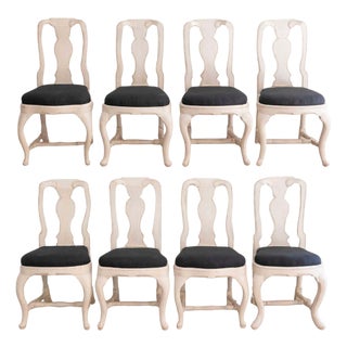 Set of eight Swedish chairs dates to the mid-18th century, circa 1760 For Sale