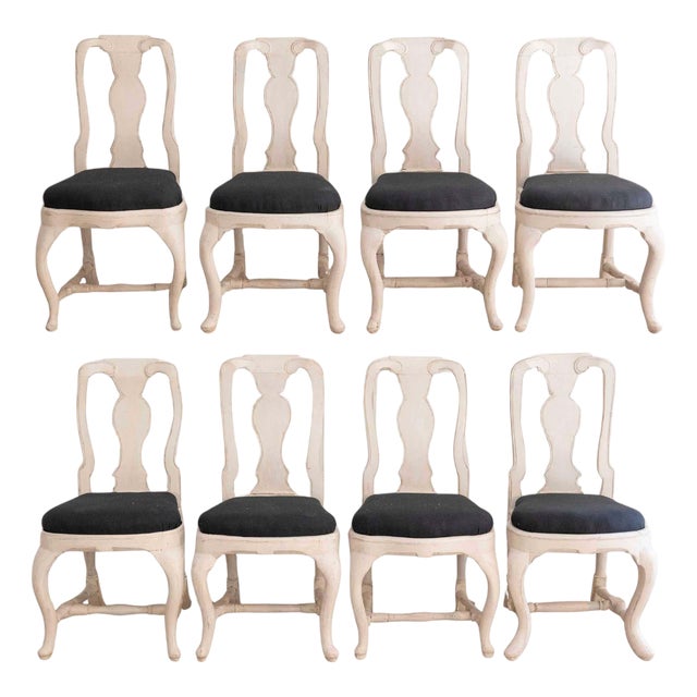 Set of eight Swedish chairs dates to the mid-18th century, circa 1760 For Sale