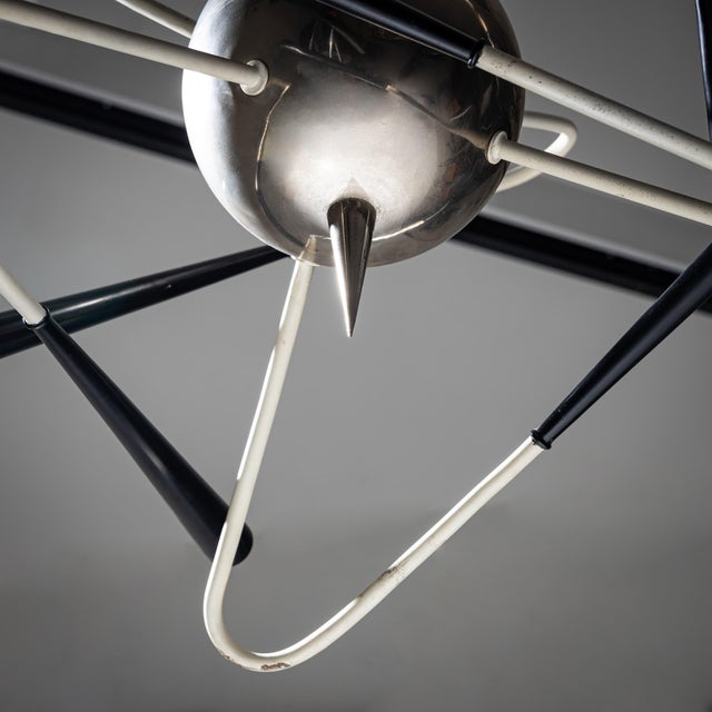 1950s Mid-20th Century Sputnik Chandelier "Orbit" by Stilnovo, Italy For Sale - Image 5 of 6