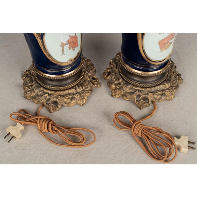 Pair of 19th Century French Vieux Paris Porcelain Lamps For Sale - Image 17 of 17