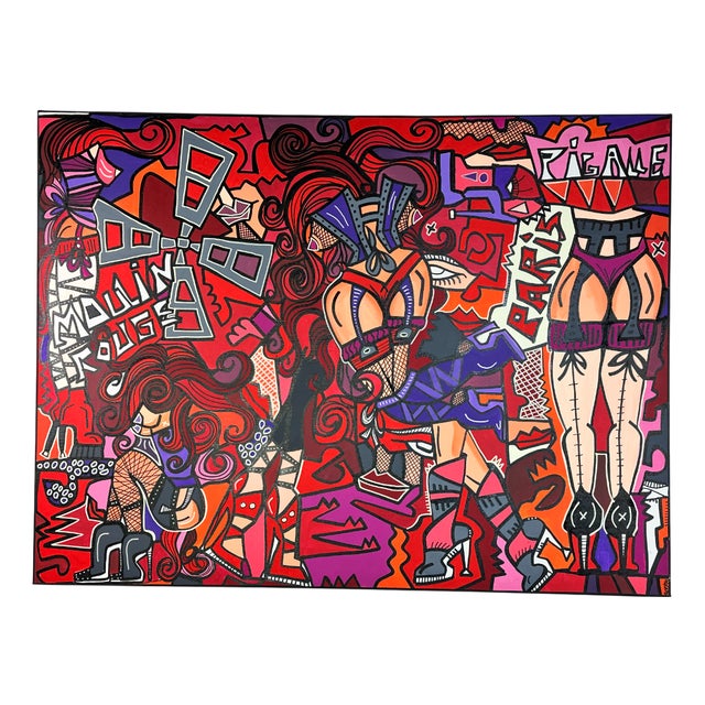 Red Dito, Moulin Rouge, 2025, Acrylic & Posca on Canvas For Sale
